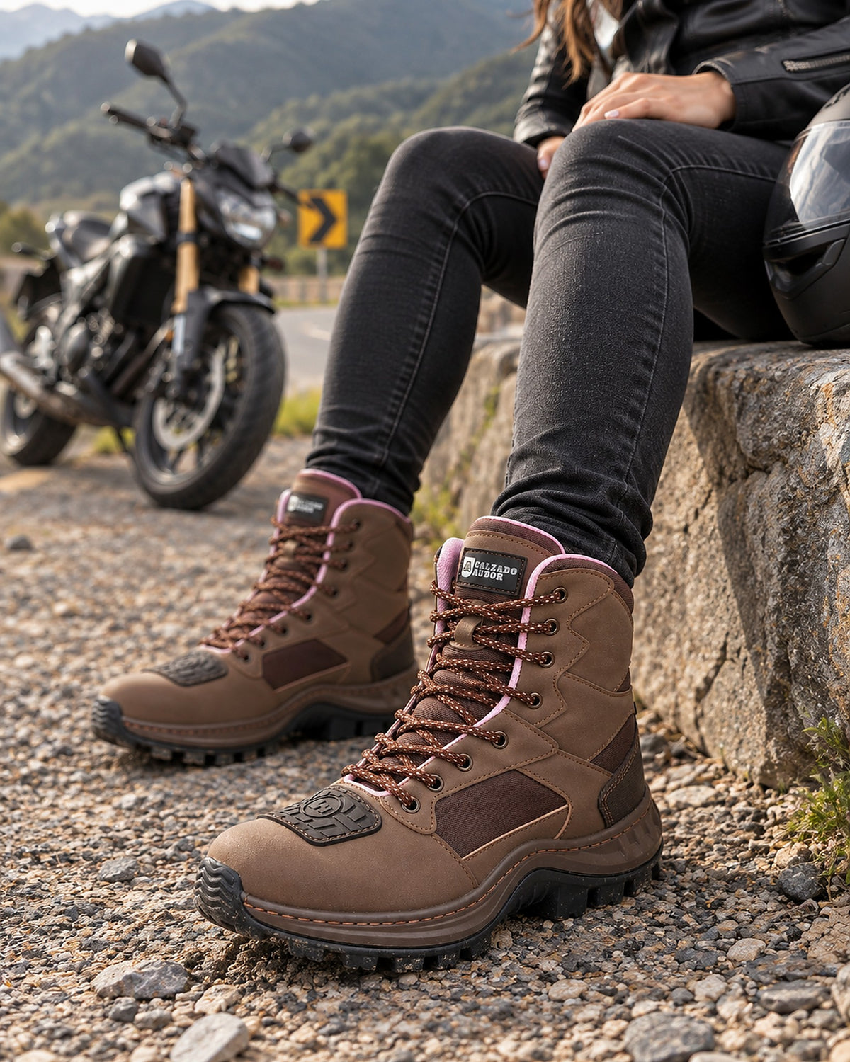 Bota mujer Motera Ref- 2614 Café