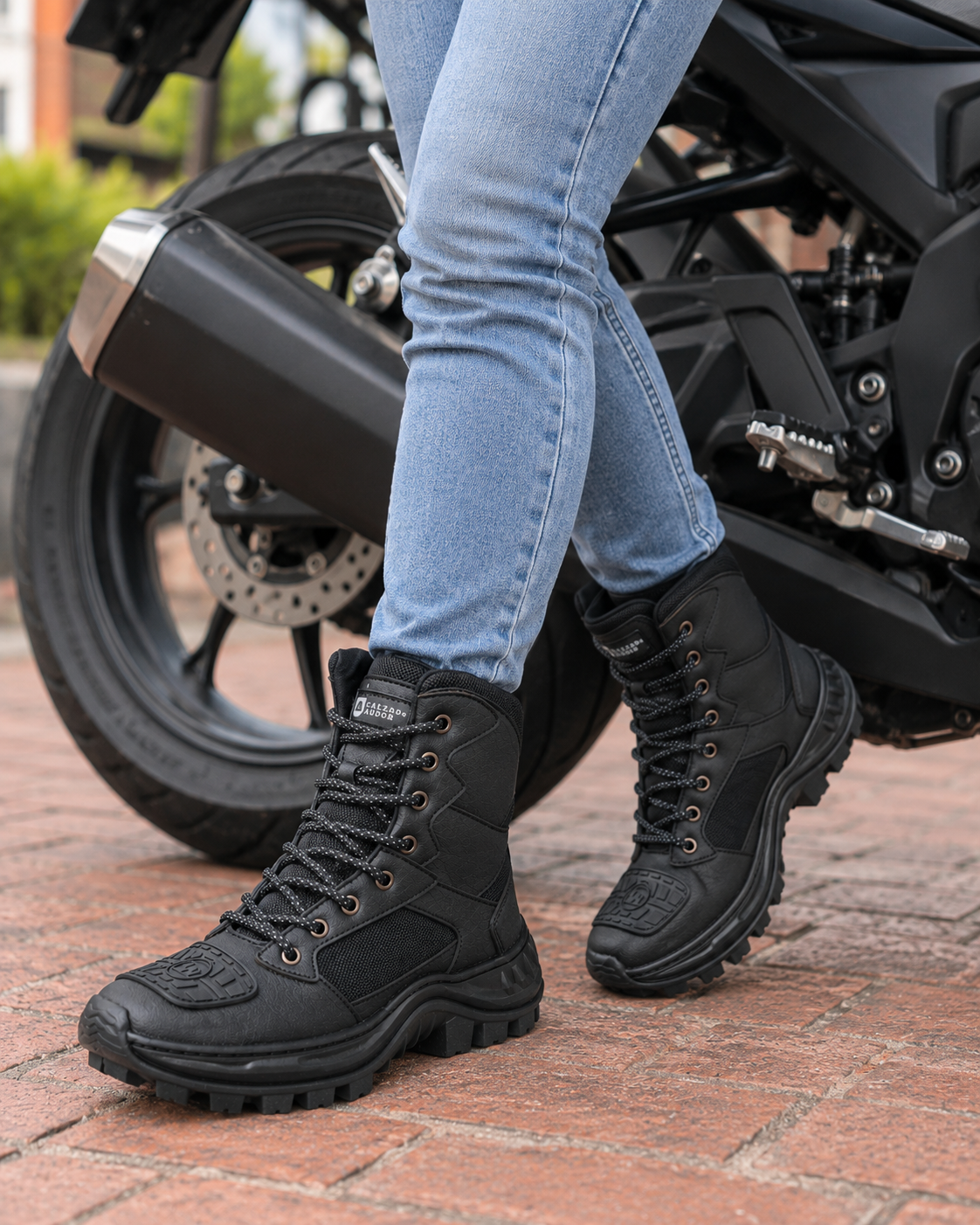 Bota mujer motera  Ref- 2614 Negra