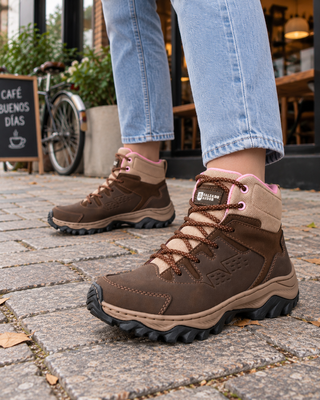 Bota mujer Outdoor Ref- 301 café