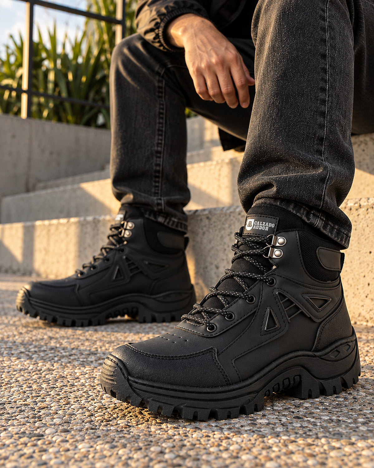 Bota Hombre Outdoor Ref- 610 negra