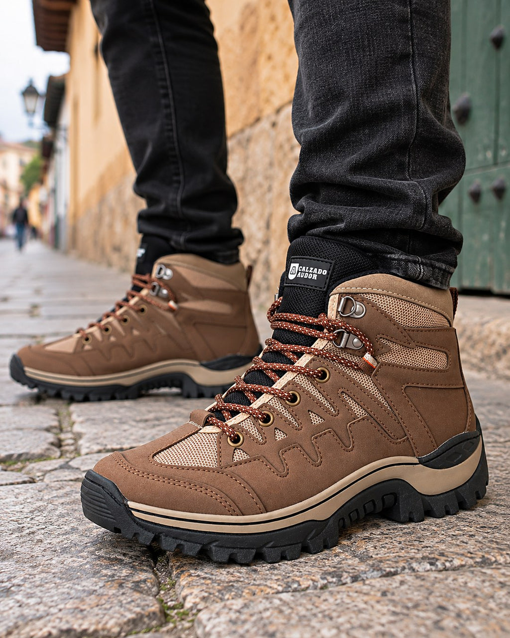 Bota Outdoor Hombre 636 Cafe- Beige